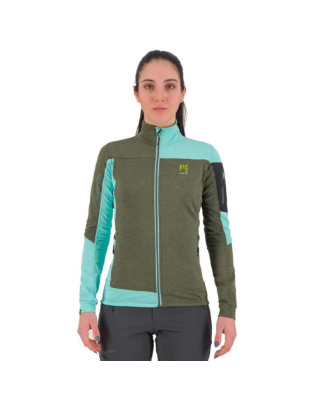 Fliskakna Karpos CHERZ W FLEECE Thyme/Aqua Sky