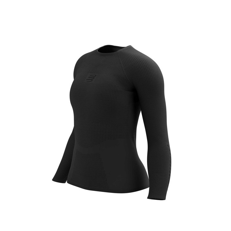 Marškinėliai Compressport BASE LAYER LS TOP W Black