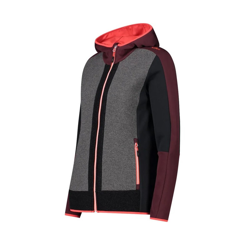 Jacke Cmp FIX HOOD BURGUNDY