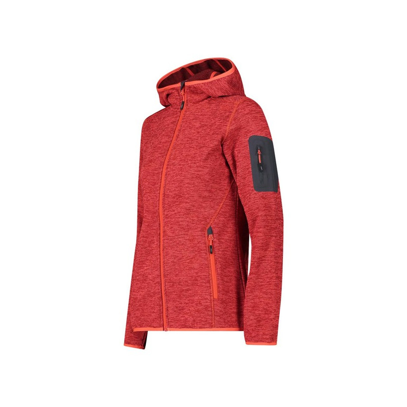 Polaire Cmp FIX HOOD RED FLUO