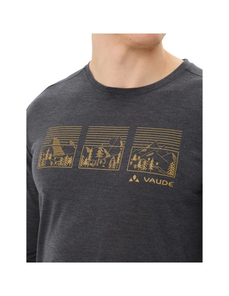 Tričko Vaude ROSEMOOR LS T-SHIRT III Black/Savanna
