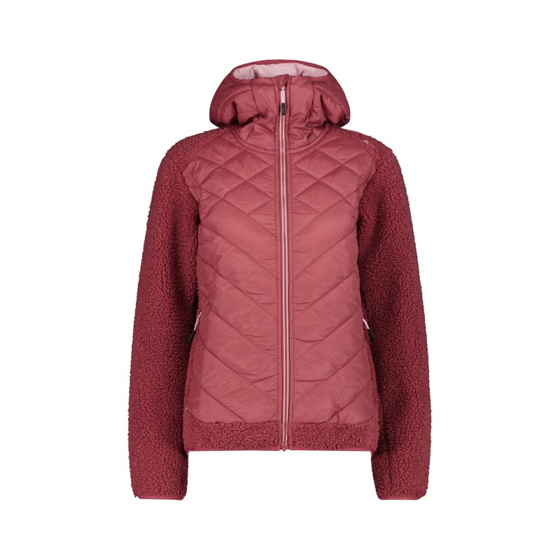 Jacket Cmp WOMAN HYBRID FIX HOOD Peony