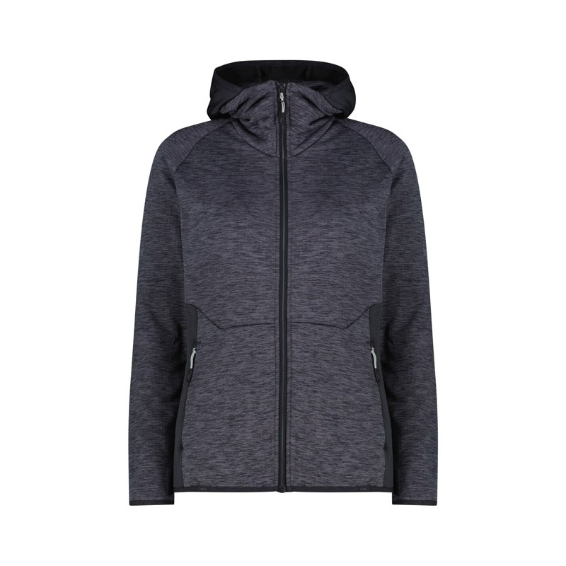 Fleece Cmp WOMAN FIX HOOD Mel