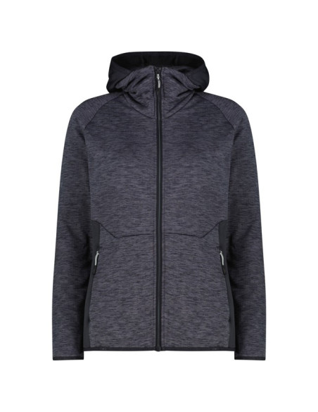 Polar Fleece Cmp WOMAN FIX HOOD Mel