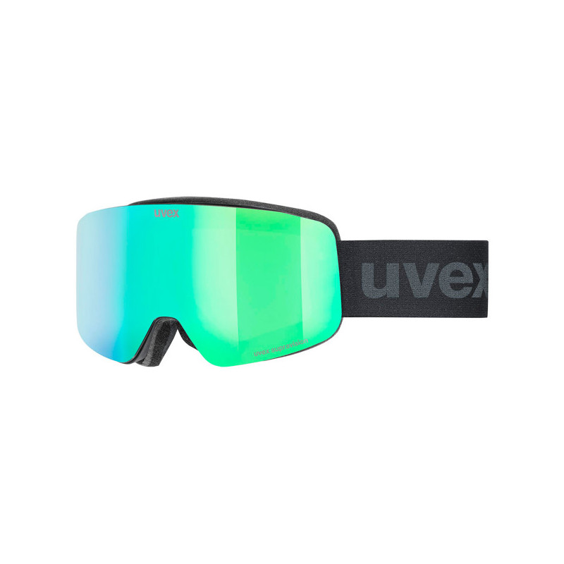 Maska Uvex pwdr FM black matt dl/greenclear