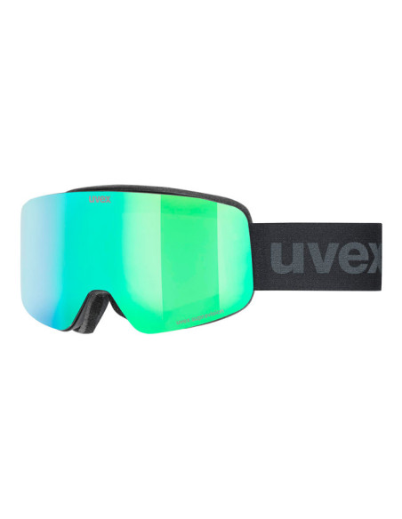 Maska Uvex pwdr FM black matt dl/greenclear
