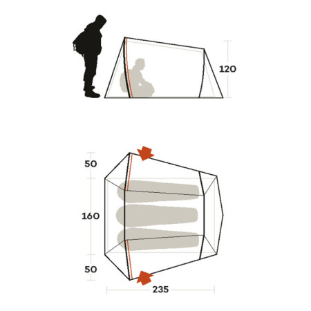Tent Ferrino LIGHTENT 3 PRO LIGHT GREY 2