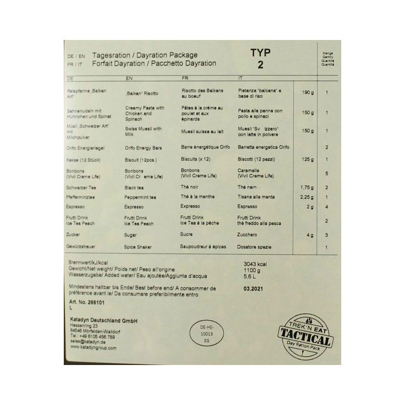 Trek'n Eat Ración Diaria (Pack 2)