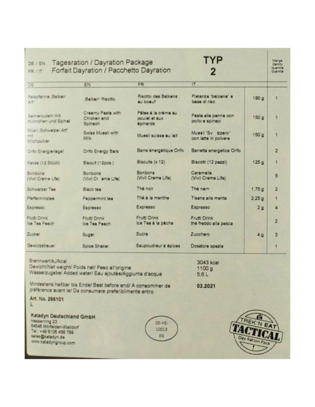 Trek'n Eat Ración Diaria (Pack 2)