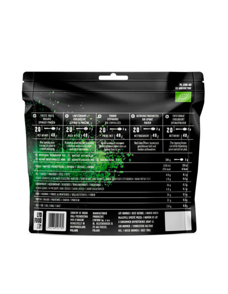 Comida liofilizada Lyofood Organic Spinach Powder 40 g