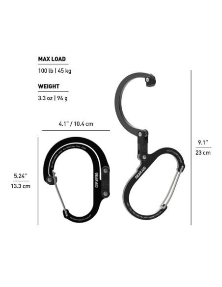 Mousqueton Gear Aid HEROCLIP L Stealth Black