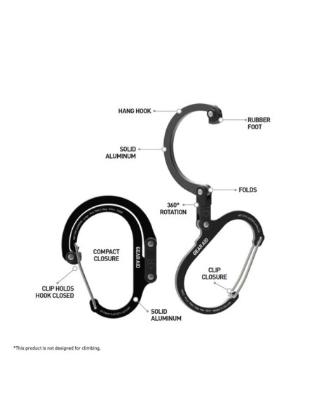 Mousqueton Gear Aid HEROCLIP L Stealth Black