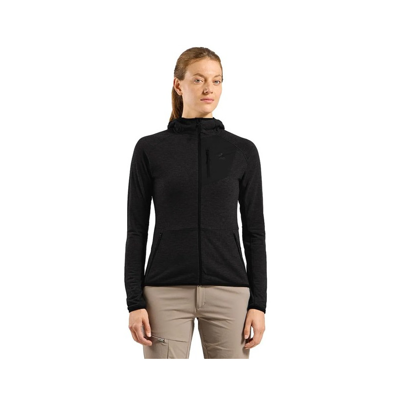 Megztinis Odlo MID LAYER HOODY FZ ASCENT Black