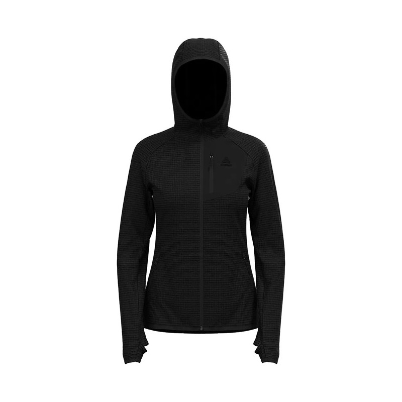 Megztinis Odlo MID LAYER HOODY FZ ASCENT Black