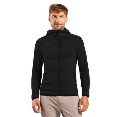 Pulóver Odlo MID LAYER HOODY FZ ASCENT Black