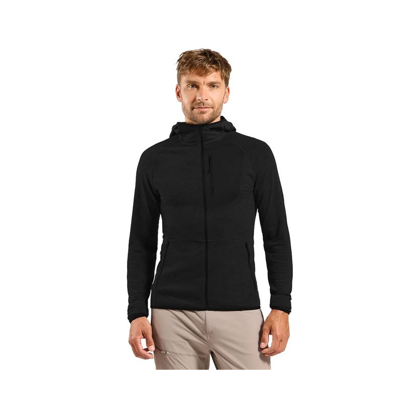 Pulóver Odlo MID LAYER HOODY FZ ASCENT Black