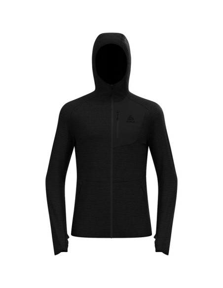 Sudadera Odlo MID LAYER HOODY FZ ASCENT Black
