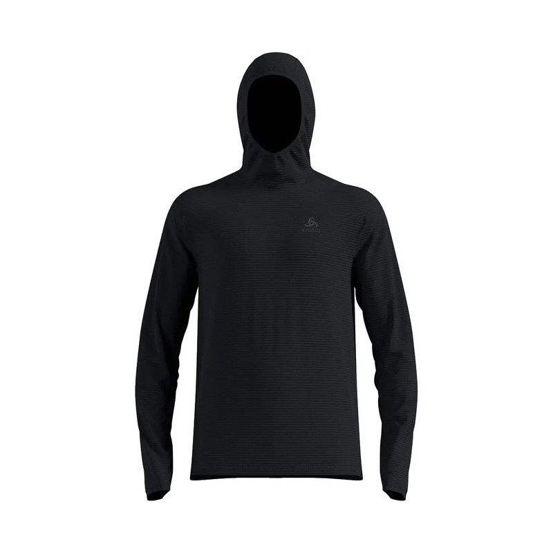 Polar Fleece Odlo MID LAYER HOODY ESSENTIAL THERMAL Black