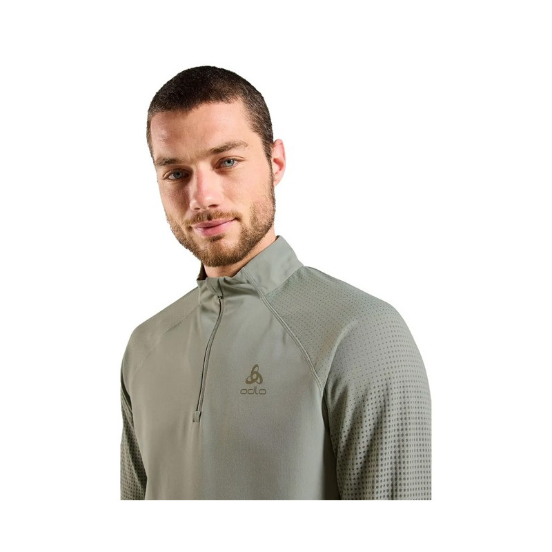 Camisola com capuz Odlo MID LAYER 1/2 ZIP ZW WARM Shadow