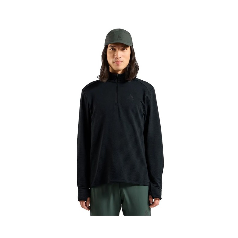 Fliskakna Odlo MID LAYER 1/2 ZIP ESSENTIAL THERMAL Blac