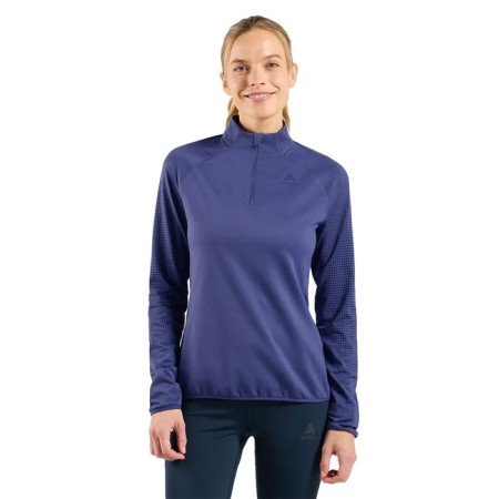 Camisola com capuz Odlo MID LAYER 1/2 ZIP ZW WARM Skipper Blue