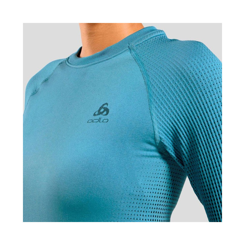 Majica s kratkimi rokavi Odlo BL TOP CREW LS PERF WARM Provincial Blue
