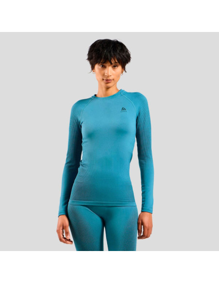 Majica s kratkimi rokavi Odlo BL TOP CREW LS PERF WARM Provincial Blue