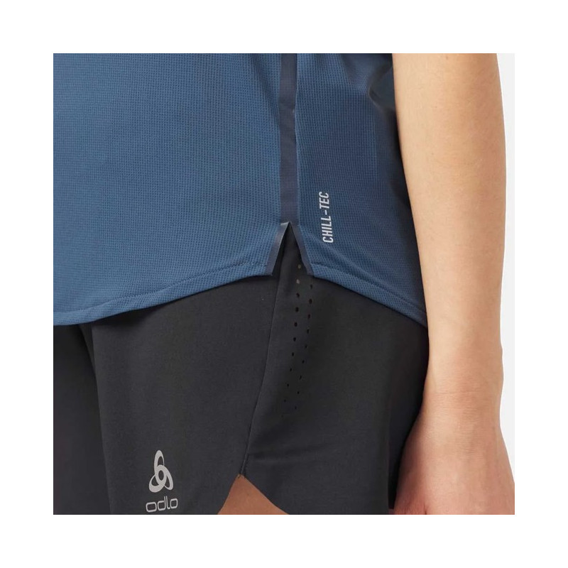 Majica s kratkimi rokavi Odlo CREW S/S ZEROWEIGHT CHILL-T Blue