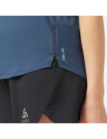 T-shirt Odlo CREW S/S ZEROWEIGHT CHILL-T Blue