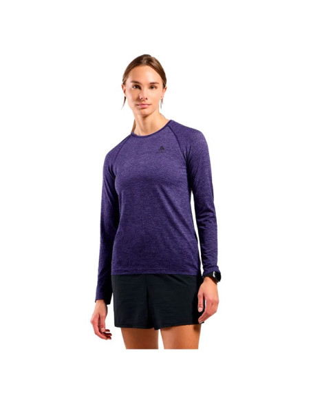 Póló Odlo CREW LS ESSENTIAL SEAMLESS Eclipse Melan