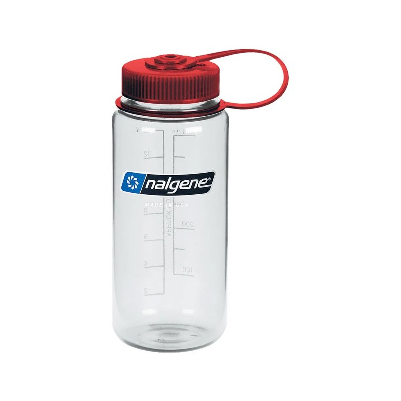 Flaske Nalgene b ancha SUS 500ml trans c/tap rojo
