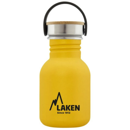 Bidon Laken ac inox Basic 350ml-tap acero/bambú
