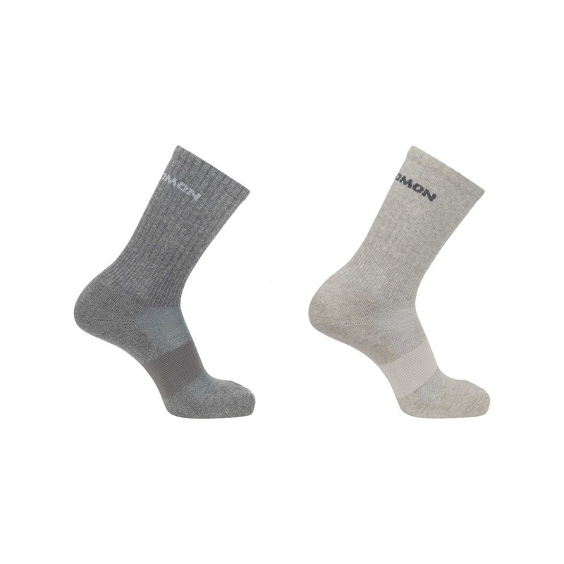Socken Salomon Socks EVASION CREW 2X Light Grey./HEATHER MED