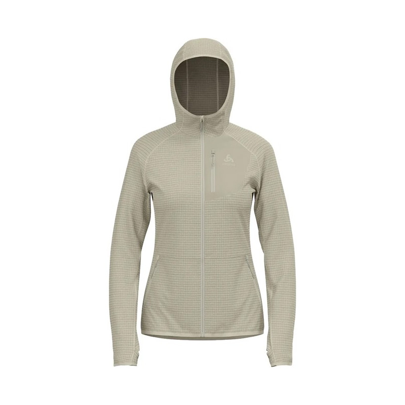 Camisola com capuz Odlo MID LAYER HOODY FZ ASCENT Agate Gray