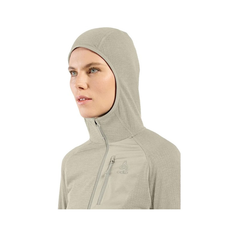 Felpa Odlo MID LAYER HOODY FZ ASCENT Agate Gray