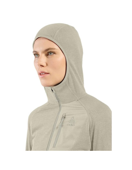 Pulóver Odlo MID LAYER HOODY FZ ASCENT Agate Gray
