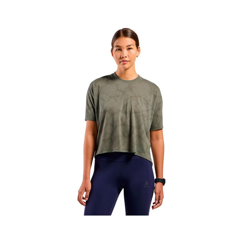 Tričko Odlo CREW SS ACTIVE 365 NAT BLEND PRINT Vetiv