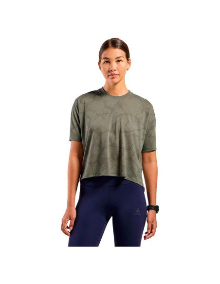 Koszulka Odlo CREW SS ACTIVE 365 NAT BLEND PRINT Vetiv