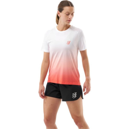 Tričko Compressport PERFORMANCE SS TSHIRT W Fluo Red/White