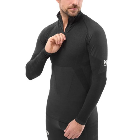 Marškinėliai Millet DRYNAMIC SOFT LS 1/2 ZIP M Black-Noir