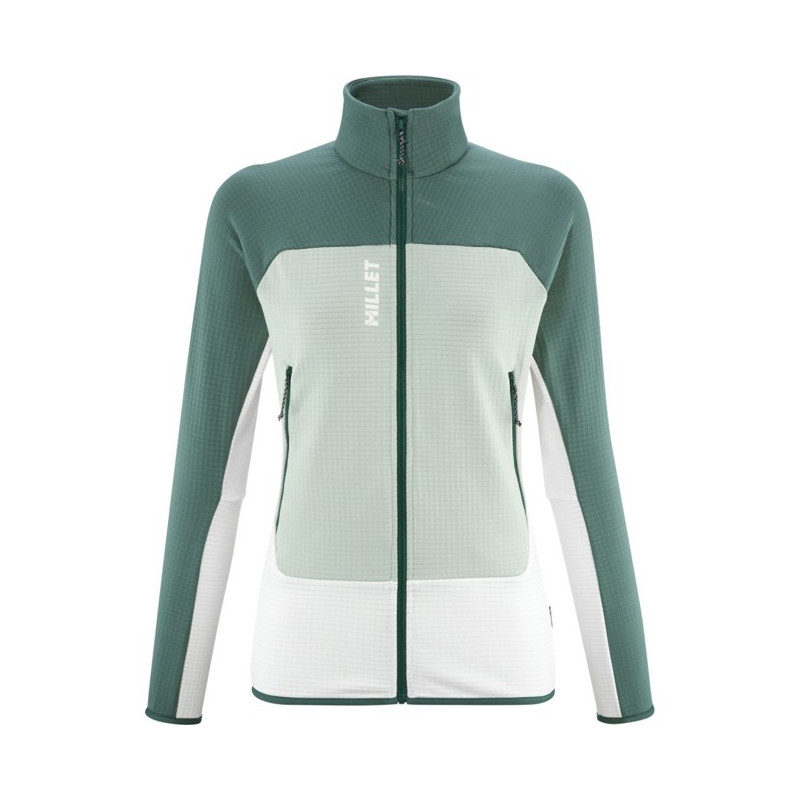 Fleeceová mikina Millet FUSION GRID JKT W Foggy Dew/Bottle