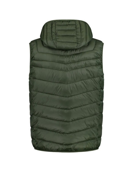 Väst Cmp MAN VEST SNAPS HOOD OIL GREEN