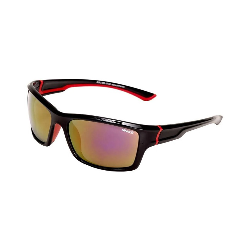 Okulary Sinner CAYO BLACK/RED-SMOKE RED MIRROR