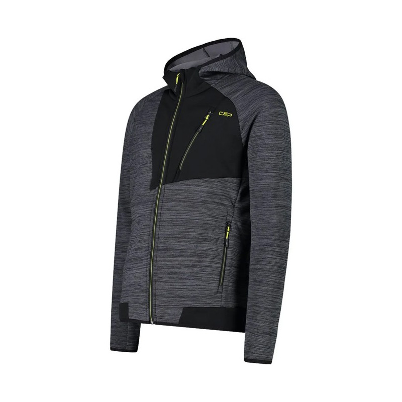 Fleece Cmp FIX HOOD PIOMBO MEL.