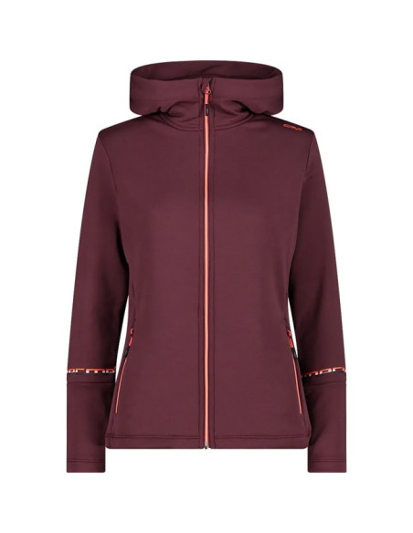 Fleece Cmp WOMAN FIX HOOD BURGUNDY