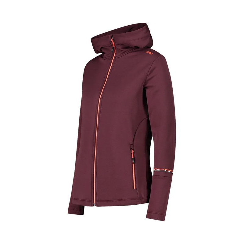 Flisinis megztinis Cmp WOMAN FIX HOOD BURGUNDY