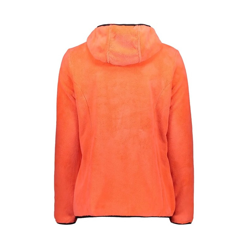 Polarfleece Cmp WOMAN JKT FIX HOOD Red Fluo