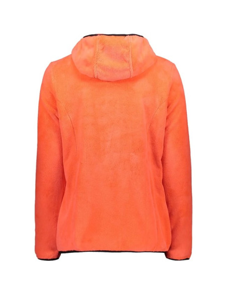 Fleece Cmp WOMAN JKT FIX HOOD Red Fluo