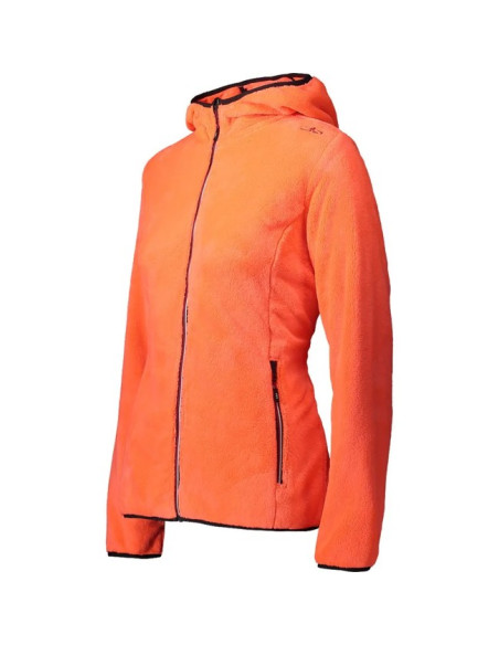 Pile Cmp WOMAN JKT FIX HOOD Red Fluo