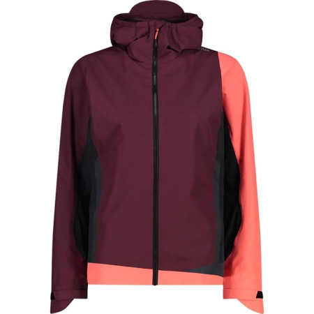 Jakna Cmp WOMAN HYBRID FIX HOOD BURGUNDY